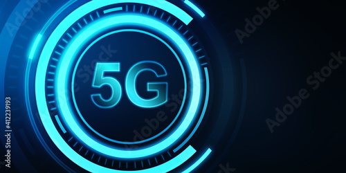 5G Network Internet Mobile Wireless. Fifth innovative generation of the global high speed Internet broadband network.
