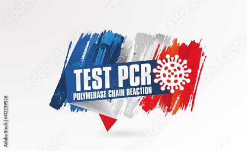 PCR (Polymerase chain reaction) test banner illustration / Novel coronavirus  / france
