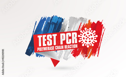 PCR (Polymerase chain reaction) test banner illustration / Novel coronavirus  / france