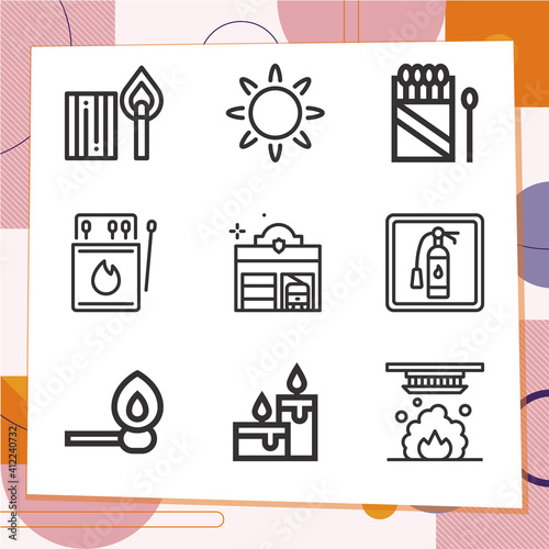 Simple set of 9 icons related to suppression