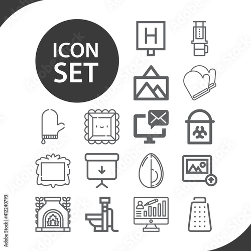 Simple set of wall related lineal icons.