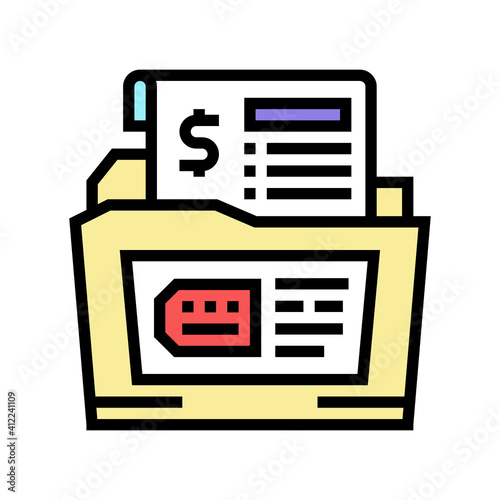 dossier allowance color icon vector. dossier allowance sign. isolated symbol illustration
