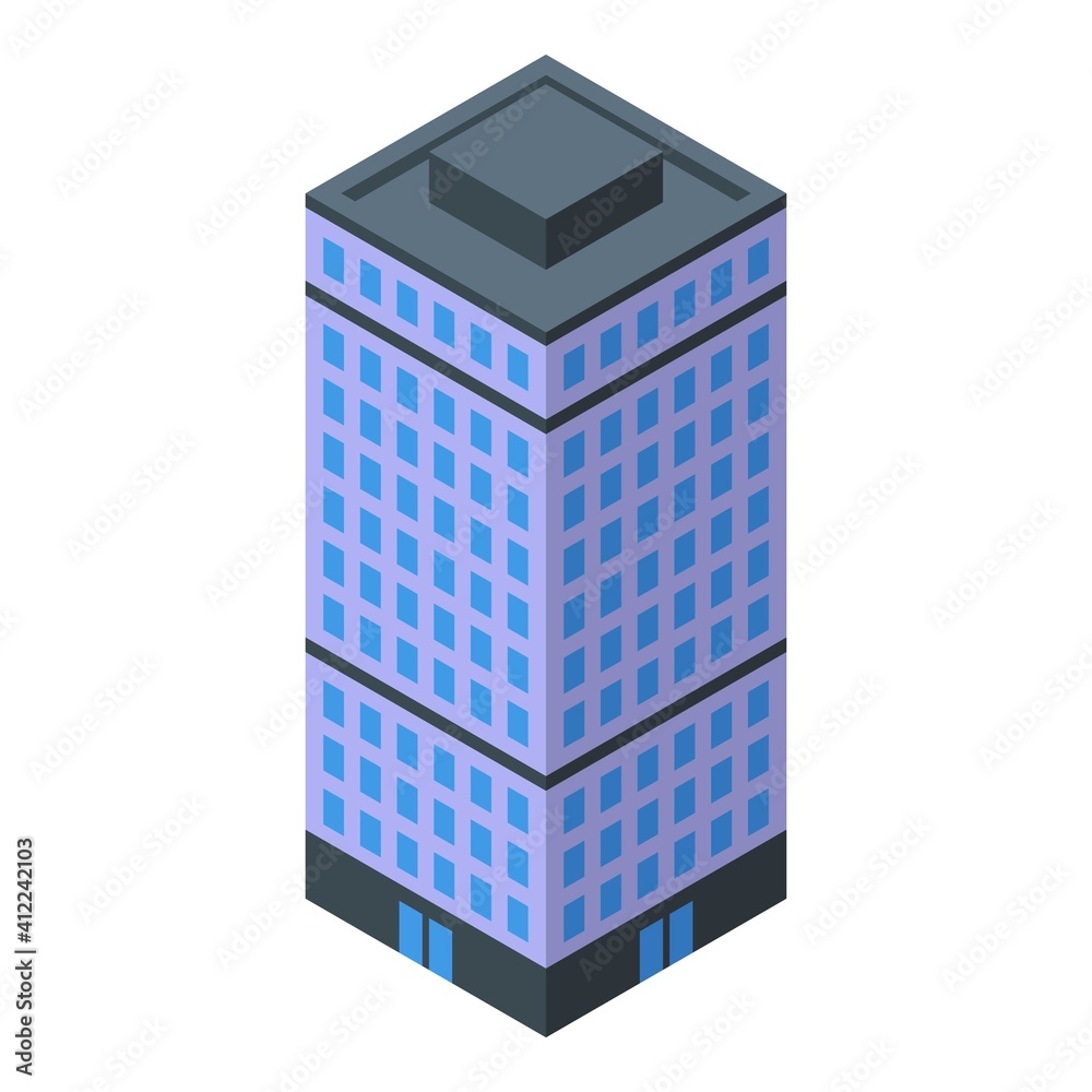 Business city center icon. Isometric of business city center vector icon for web design isolated on white background