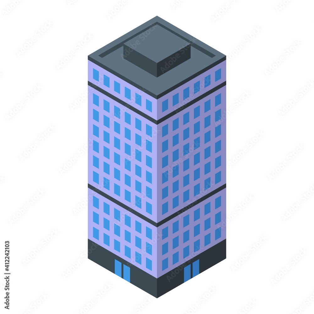 Business city center icon. Isometric of business city center vector icon for web design isolated on white background Business city center icon. Isometric of business city center vector icon for web design isolated on white background