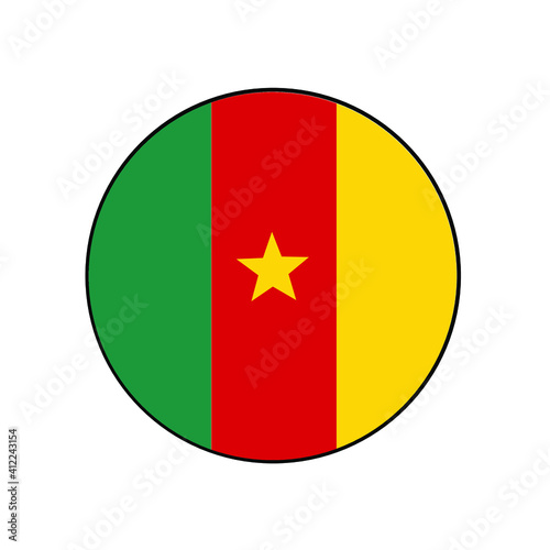 Free Download Cameroon vector flag circle icon for African concepts and themes. - GFXLoad