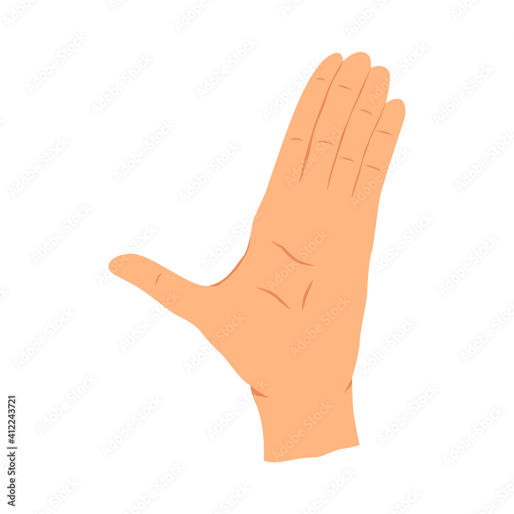 Hands gesture. Communication language or Signlanguage. Gestures witch showing emotion or sign on white background. Flat design modern vector concept