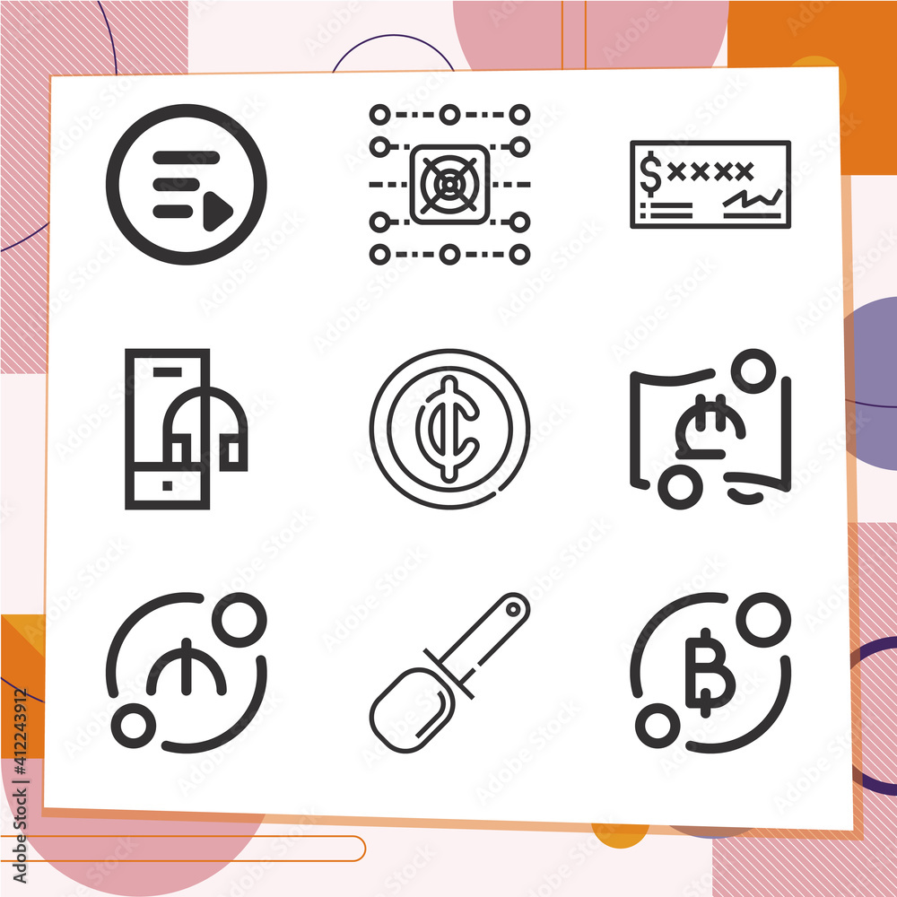 Simple set of 9 icons related to eighteen Simple set of 9 icons related to eighteen