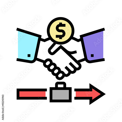 severance pay allowance color icon vector. severance pay allowance sign. isolated symbol illustration