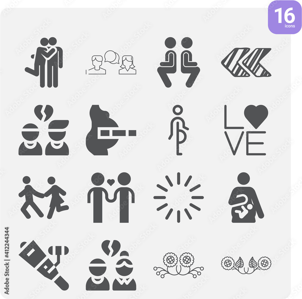 Simple set of expecting related filled icons. Simple set of expecting related filled icons.