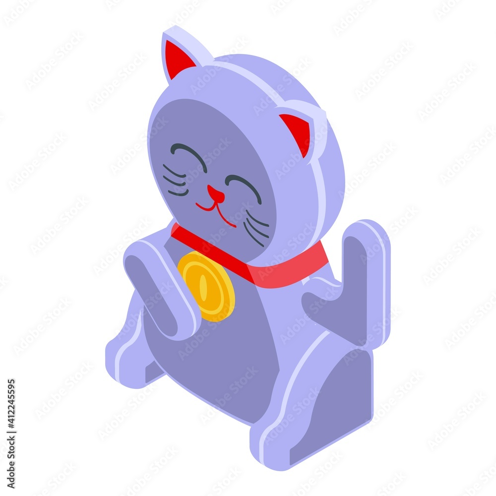 Traditional lucky cat icon. Isometric of traditional lucky cat vector icon for web design isolated on white background Traditional lucky cat icon. Isometric of traditional lucky cat vector icon for web design isolated on white background