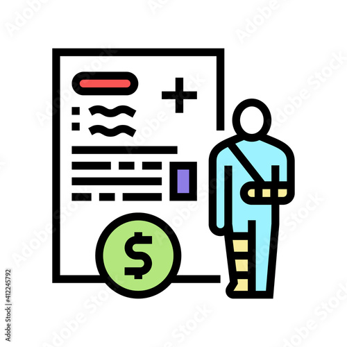 injuries allowance color icon vector. injuries allowance sign. isolated symbol illustration