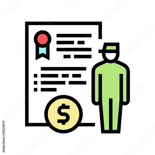 military personnel allowance color icon vector. military personnel allowance sign. isolated symbol illustration