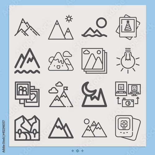 Simple set of expedition related lineal icons.