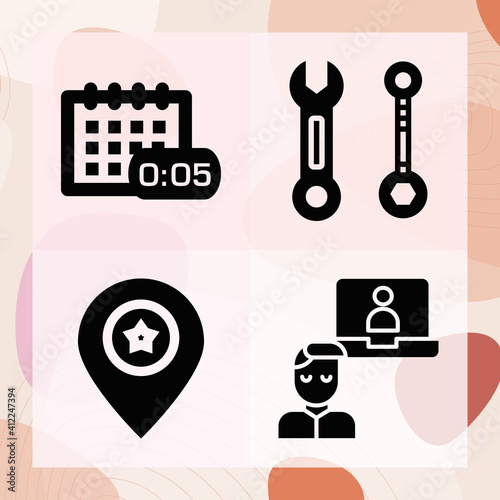 Simple set of symposium related filled icons
