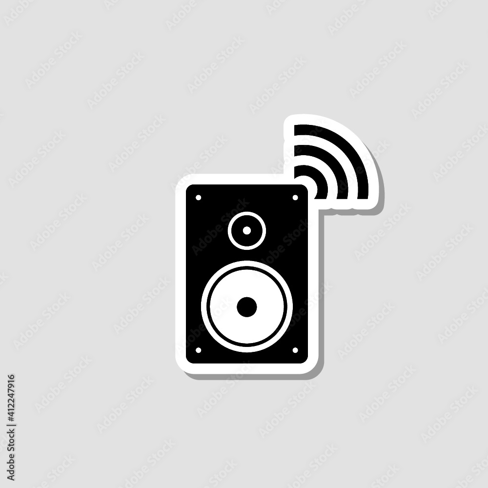 Smart stereo speaker system icon sticker isolated on white background Smart stereo speaker system icon sticker isolated on white background
