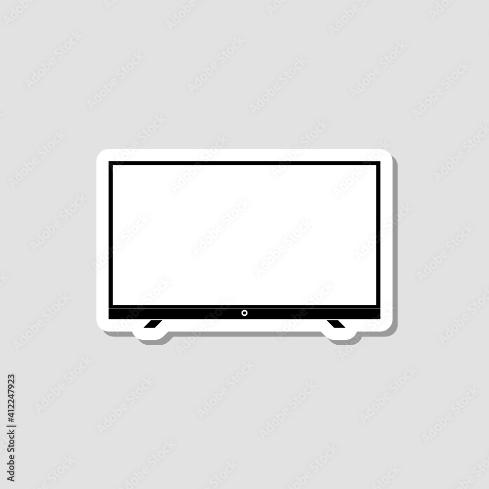 Modern Smart TV icon sticker on white background Modern Smart TV icon sticker on white background