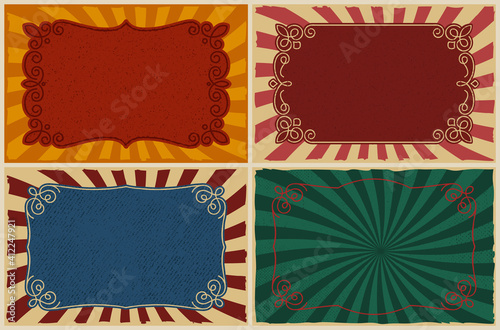 vintage; background; poster; menu; beer; restaurant; grunge; design; template; vector; colorful; bundle; set; circus; retro; old fashioned; burger