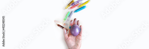 Colored easter eggs onbackground