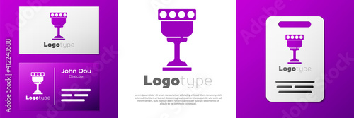 Logotype Medieval goblet icon isolated on white background. Holy grail. Logo design template element. Vector.