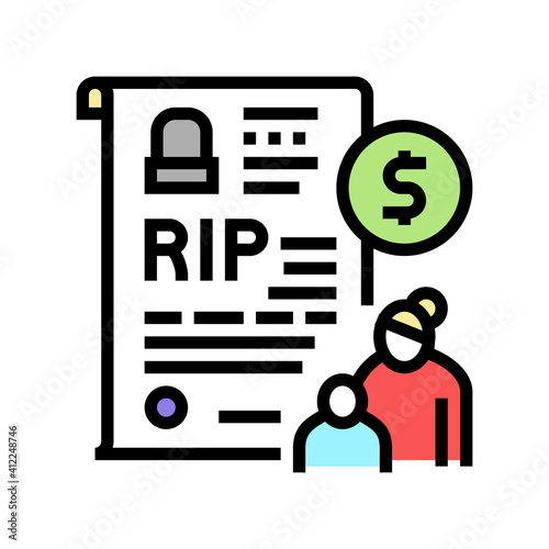 loss of breadwinner allowance color icon vector. loss of breadwinner allowance sign. isolated symbol illustration