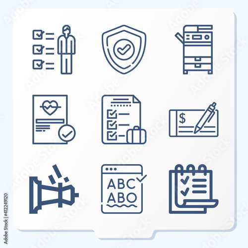 Simple set of 9 icons related to errors