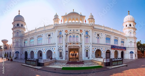 Nankana Sahib, Punjab, Pakistan - April, 12, 2020: The Sarovar (Holiest Pool), Gurdwara Janamasthan Guru Nanak Dev Ji, located at Nankana Sahib District.