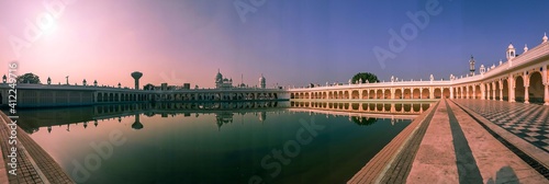 Nankana Sahib, Punjab, Pakistan - April, 12, 2020: The Sarovar (Holiest Pool), Gurdwara Janamasthan Guru Nanak Dev Ji, located at Nankana Sahib District.