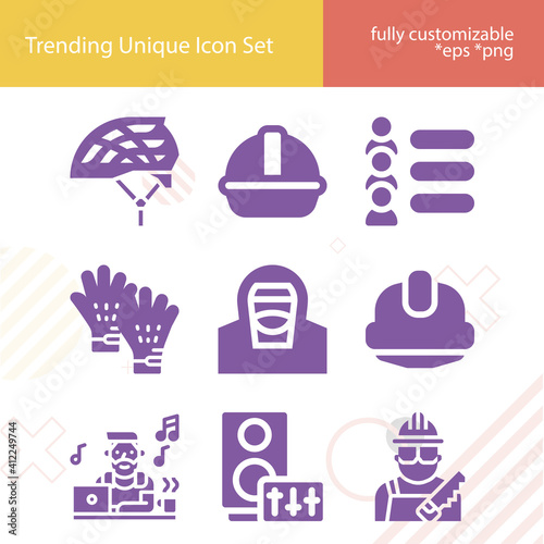 Simple set of protective related filled icons.