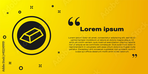 Black Gold bars icon isolated on yellow background. Banking business concept. Vector.