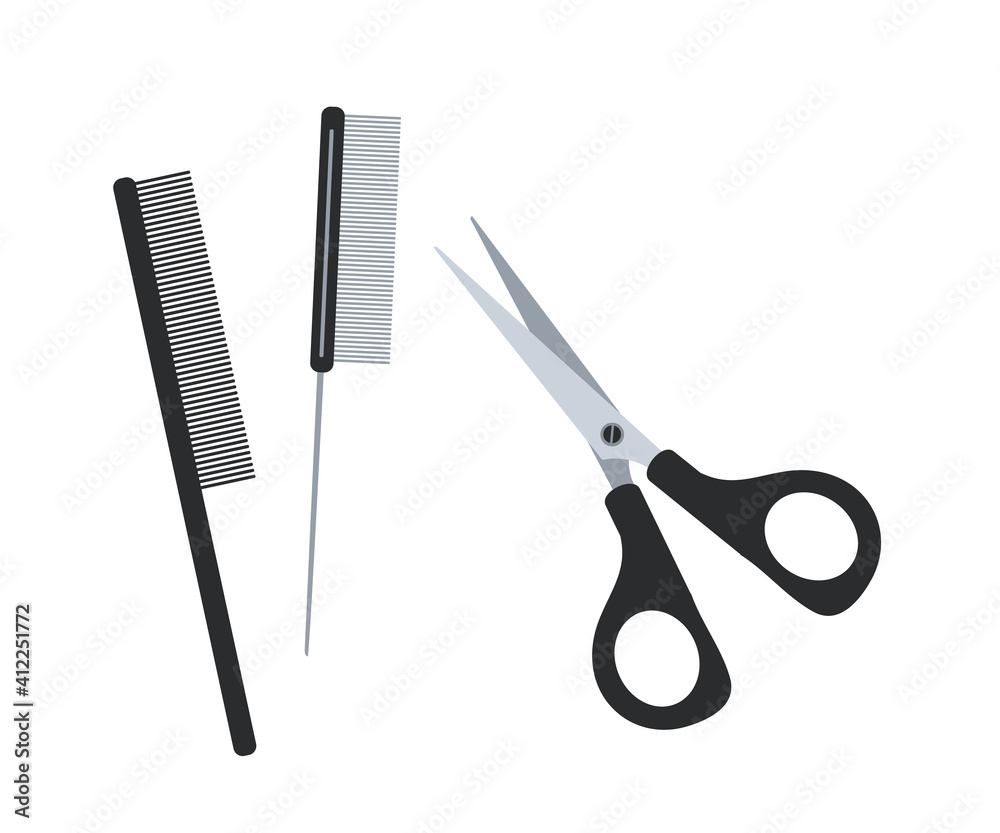 Barber accessories on a white background. Symbol. Vector illustration. Barber accessories on a white background. Symbol. Vector illustration.