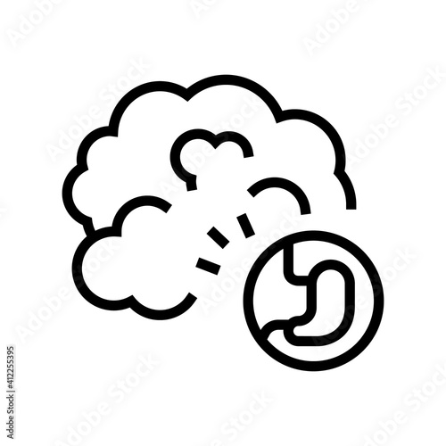 gassing digestion system line icon vector. gassing digestion system sign. isolated contour symbol black illustration