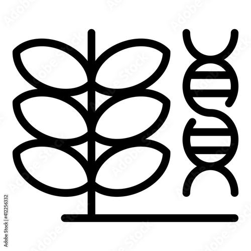 Gmo dna plant icon. Outline gmo dna plant vector icon for web design isolated on white background