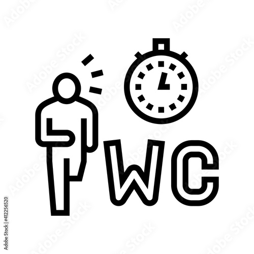 diarrhea digestion system problem line icon vector. diarrhea digestion system problem sign. isolated contour symbol black illustration