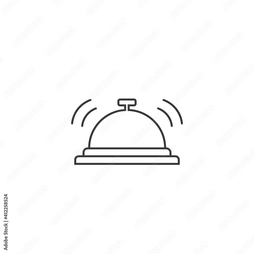 Vector hotel bell line icon modern flat style Vector hotel bell line icon modern flat style