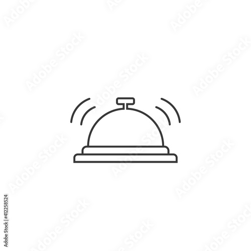 Vector hotel bell line icon modern flat style
