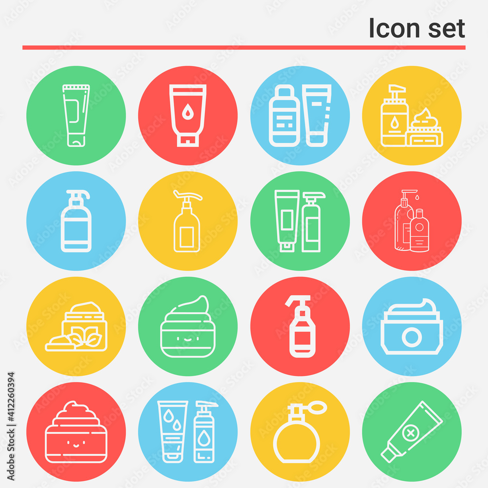 16 pack of lotion lineal web icons set 16 pack of lotion lineal web icons set