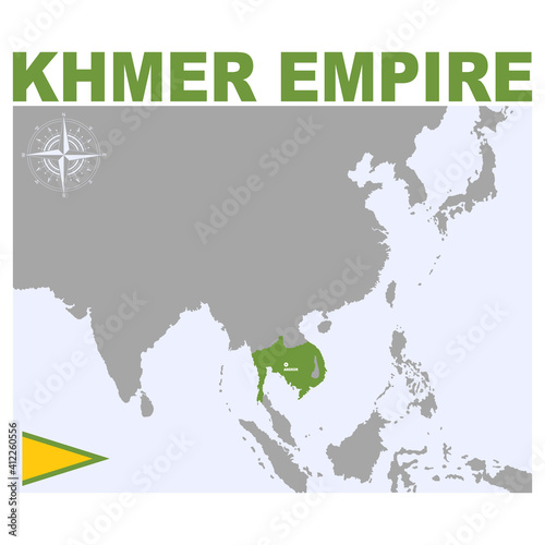 vector map of the Khmer Empire for your project
