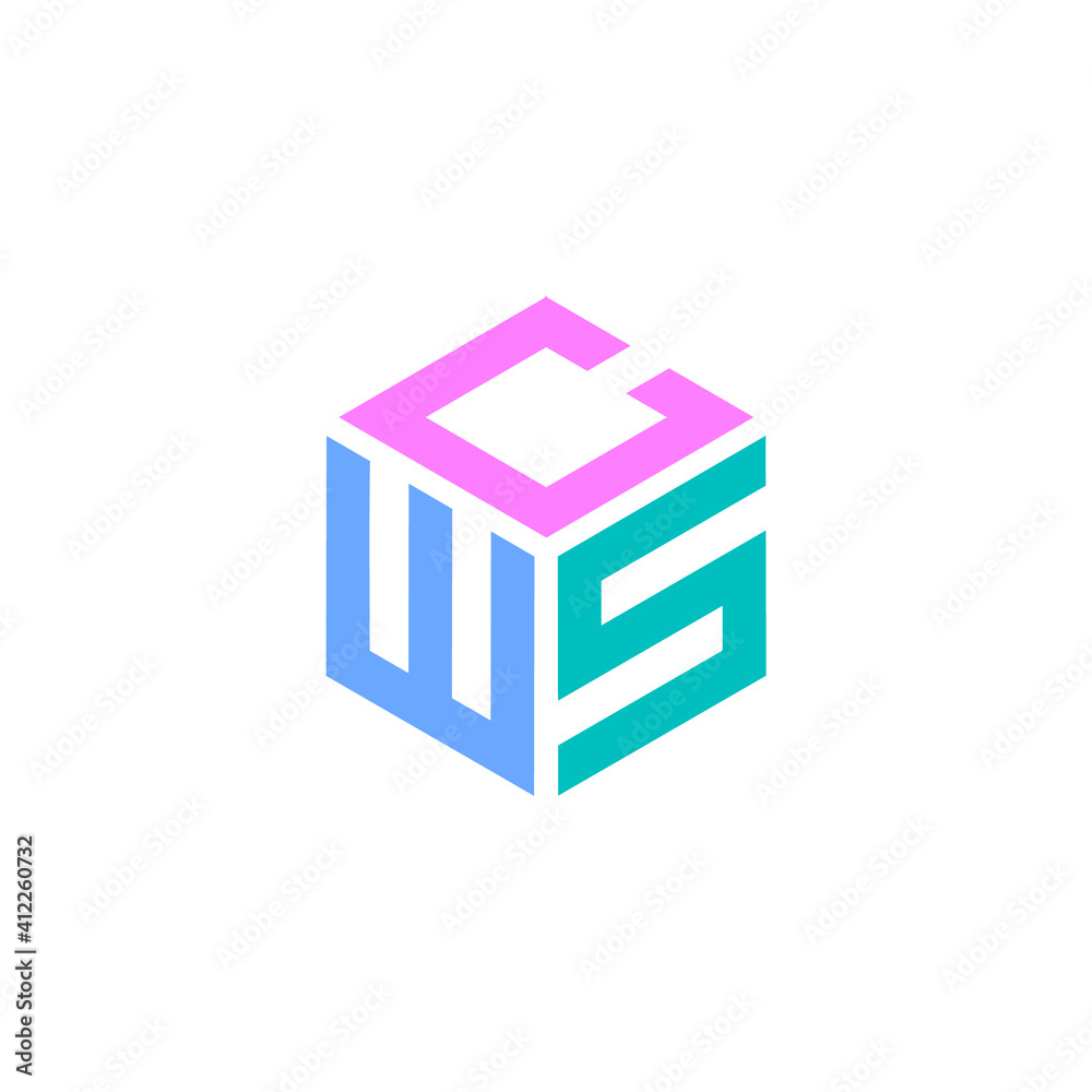 Obraz premium Hexagon logo with CWS letter. Initial design vector