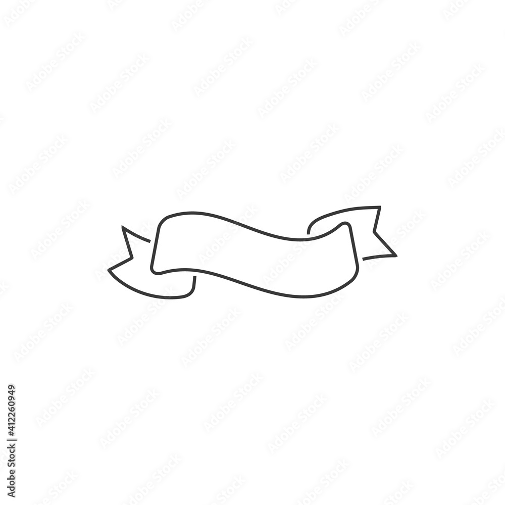 Ribbon line icon vector in flat style Ribbon line icon vector in flat style