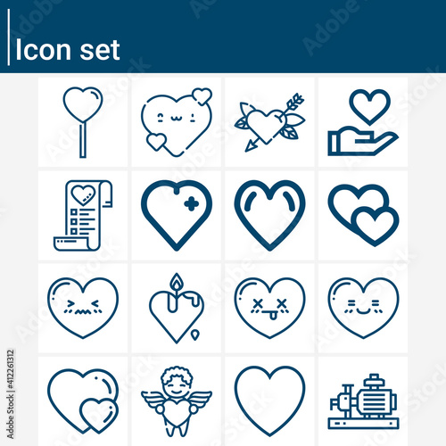 Simple set of cardiac valve related lineal icons.