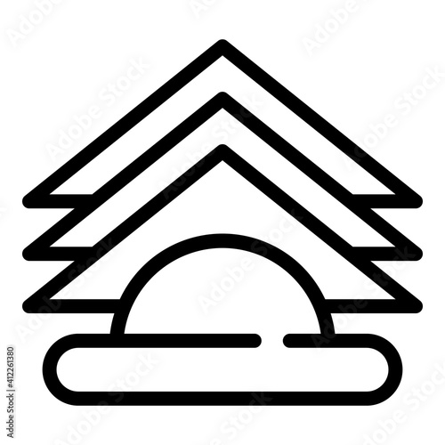 Folded paper napkins icon. Outline folded paper napkins vector icon for web design isolated on white background