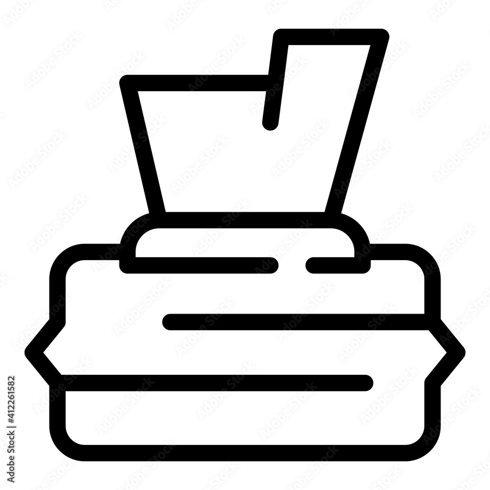 Sanitary wet wipes icon. Outline sanitary wet wipes vector icon for web design isolated on white background Sanitary wet wipes icon. Outline sanitary wet wipes vector icon for web design isolated on white background