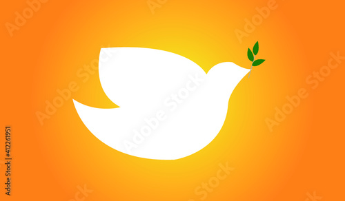 Dove of peace in front of a background