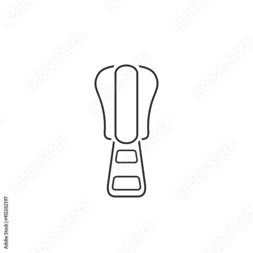Zipper vector line icon sign symbol in flat style