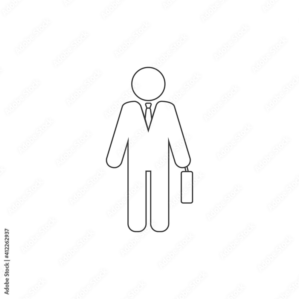 Businessman vector line icon in flat style. Vector Businessman vector line icon in flat style. Vector