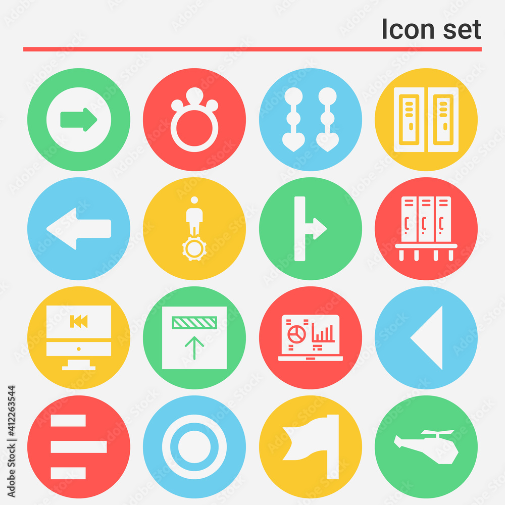 16 pack of logic  filled web icons set