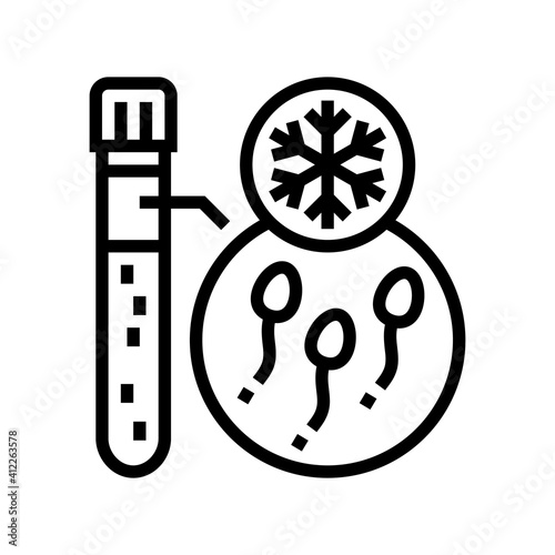 freezing sperm line icon vector. freezing sperm sign. isolated contour symbol black illustration