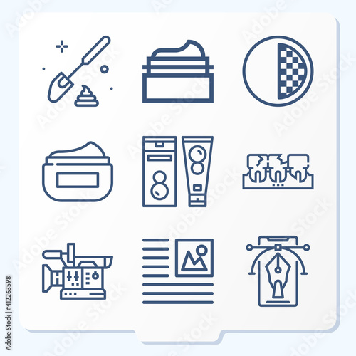 Simple set of 9 icons related to modify
