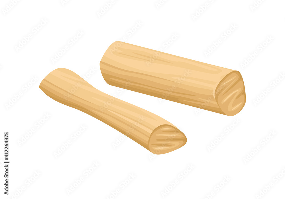 Sandalwood sticks isolated on white background. Vector illustration of chandan in cartoon flat style. Sandalwood sticks isolated on white background. Vector illustration of chandan in cartoon flat style.