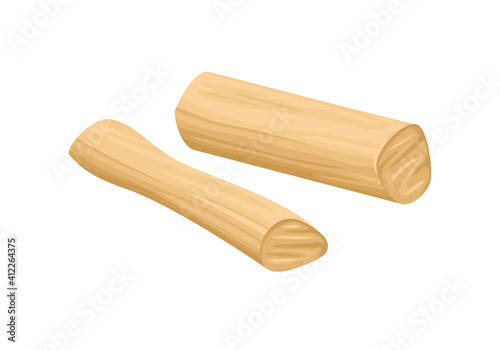 Sandalwood sticks isolated on white background. Vector illustration of chandan in cartoon flat style.